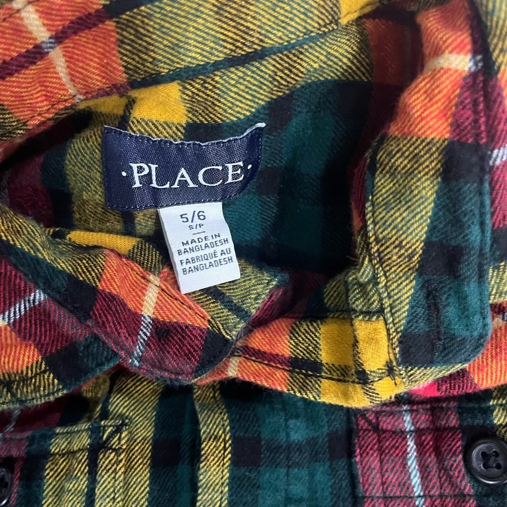 THE CHILDREN'S PLACE BOYS FLANNEL BUTTON SHIRT (198)